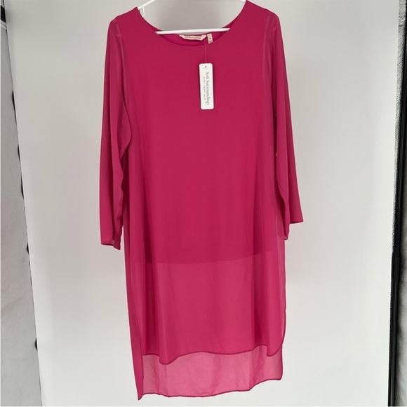 SOFT SURROUNDINGS NWT JENNIFER BLOUSE TUNIC MAGENTA PINK MEDIUM - Picture 2 of 12